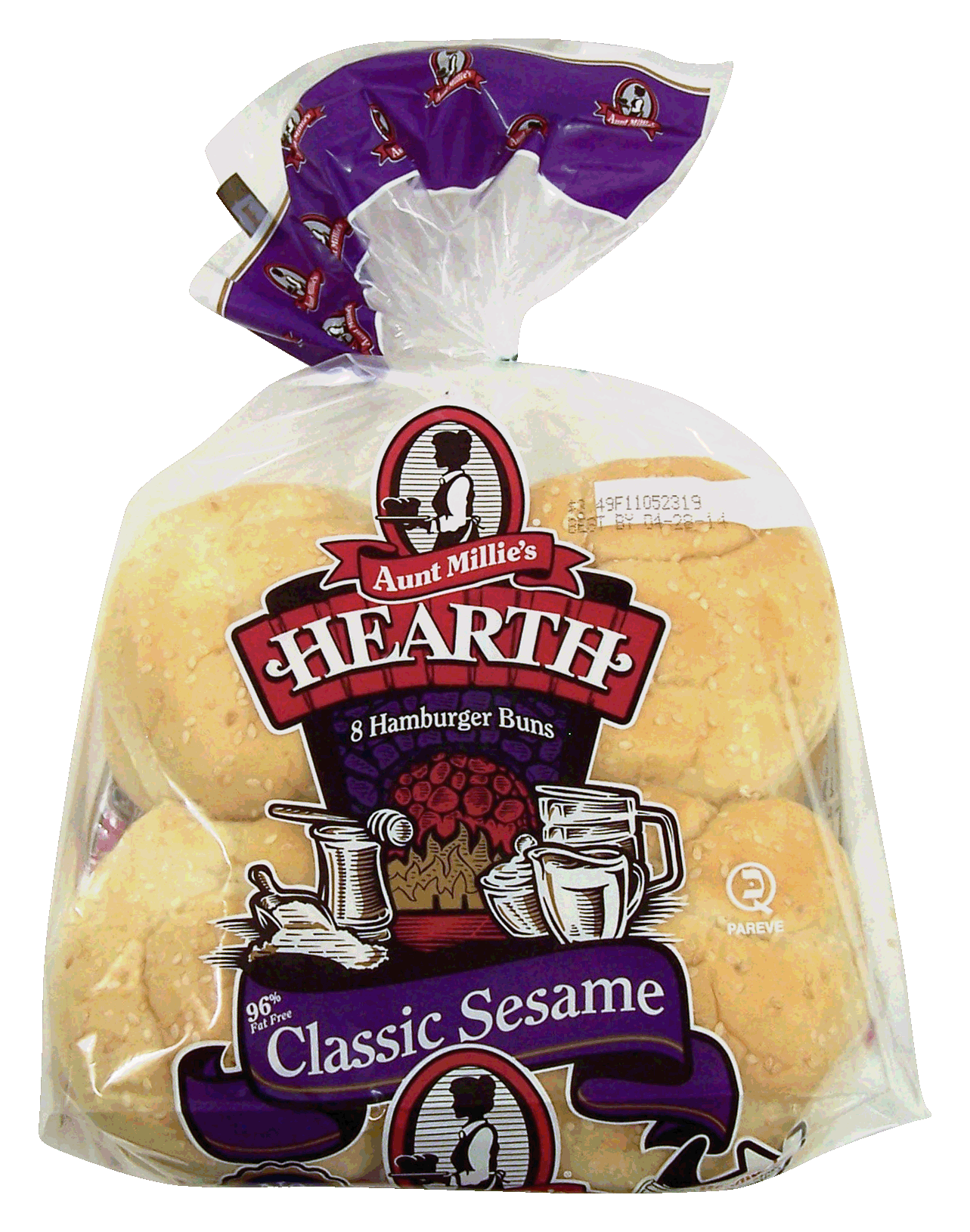 Aunt Millie's Hearth hamburger buns, classic sesame, 8-count Full-Size Picture